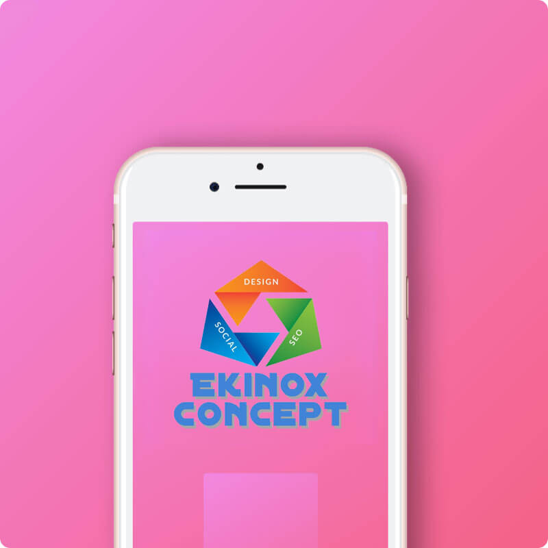 Logo ekinox concept fond rose